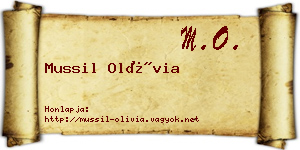 Mussil Olívia névjegykártya